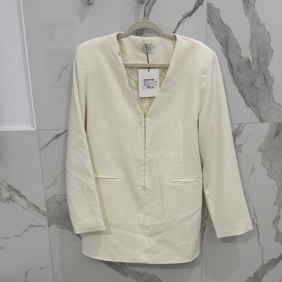 DISSH NWT Issey Off-White V-Neck Blazer Mini Dress - Picture 2 of 7